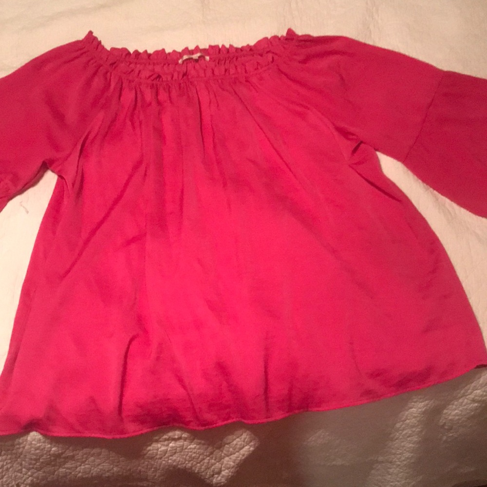 Hot pink bell sleeved top
